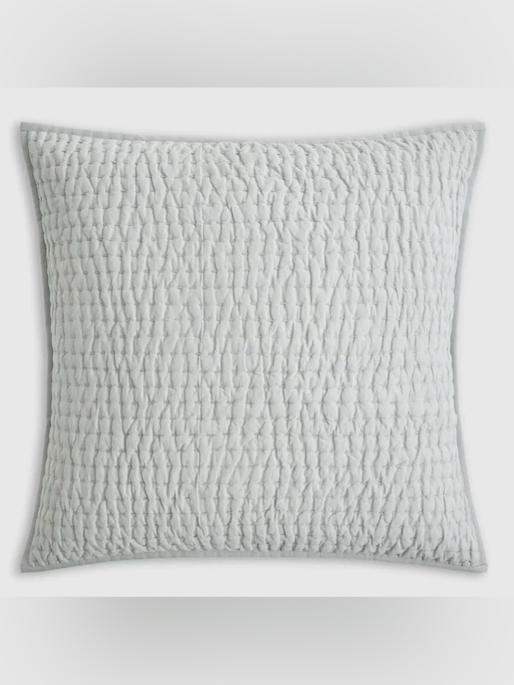 Quince European Linen Cotton Stitch Quilted Euro Sham, 26 X 26 (Mist)